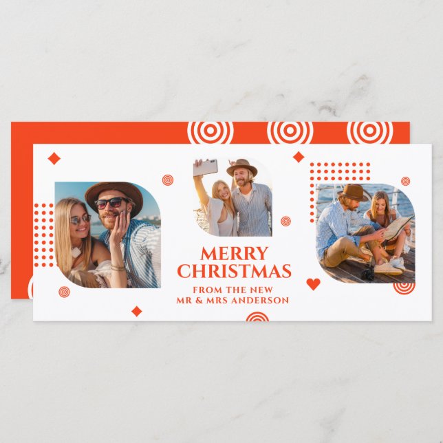 Feliz Natal Sr. e Sra. 3 Foto Collage Modern (Frente/Verso)