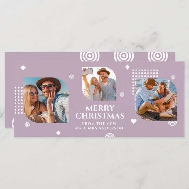 Feliz Natal Sr. e Sra. 3 Foto Collage Modern (Frente/Verso)