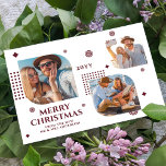 Feliz Natal Sr. e Sra. 3 Foto Collage Modern<br><div class="desc">Feliz Natal Sr & Sra. 3 Photo Collage Trendy Modern Christmas Cards apresenta uma coleção de fotos de três de suas fotos favoritas com o texto "Feliz Natal do novo Sr & Sra." em um roteiro elegante e roxo. Personalize editando o texto nas caixas de texto fornecidas. Perfeito para o...</div>