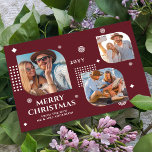 Feliz Natal Sr. e Sra. 3 Foto Collage Modern<br><div class="desc">Feliz Natal Sr & Sra. 3 Photo Collage Trendy Modern Christmas Cards apresenta uma colagem fotográfica de três de suas fotos favoritas com o texto "Feliz Natal do novo Sr & Sra." em um elegante roteiro branco. Personalize editando o texto nas caixas de texto fornecidas. Perfeito para o Natal enviar...</div>