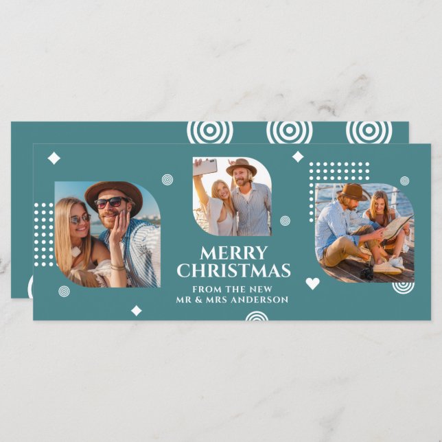 Feliz Natal Sr. e Sra. 3 Foto Collage Modern (Frente/Verso)