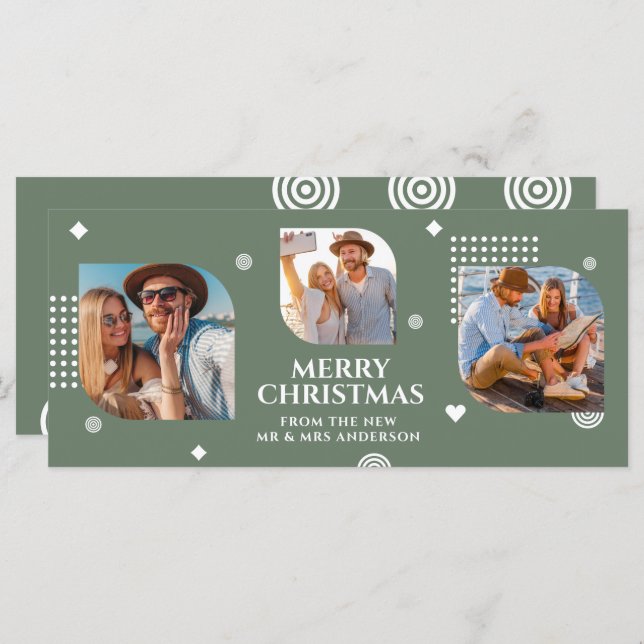 Feliz Natal Sr. e Sra. 3 Foto Collage Modern (Frente/Verso)