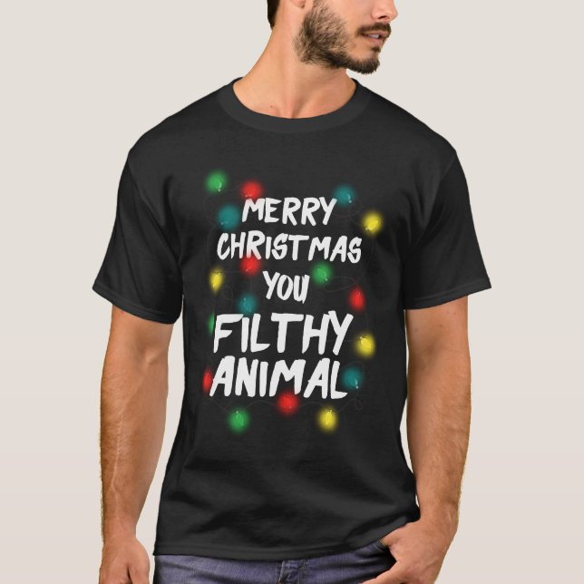 Feliz Natal, sua camiseta animal imunda (Frente)