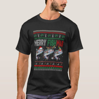 Feliz Natal Suéter de Peixe Três Papai Noel Rena E