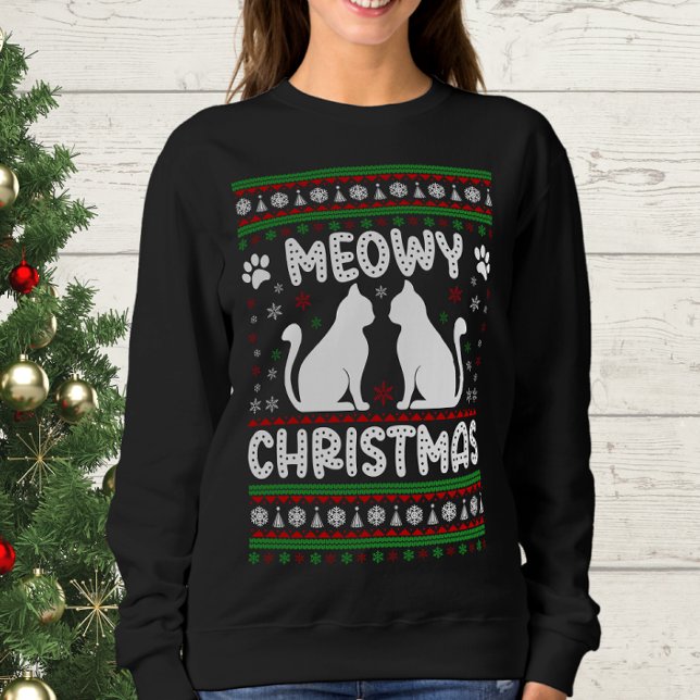 Feliz Natal - Suéter Feio de Natal (Meowy christmas sweater)