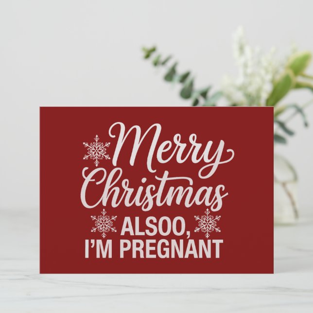 Feliz Natal Também Estou Grávida Anúncio de Bebê (Em pé/Frente)