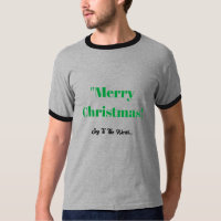 Feliz Natal texto Camiseta Básica Masculina Ringer