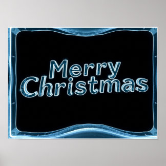 Feliz Natal Tipografia de Luxo Poster Papel H47