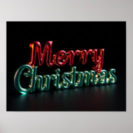 Feliz Natal Tipografia Luxuosa Poster Papel H05