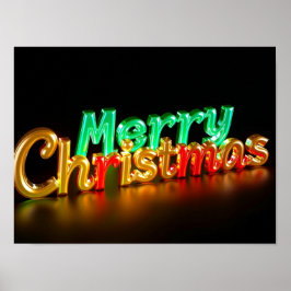 Feliz Natal Tipografia Luxuosa Poster Papel H06