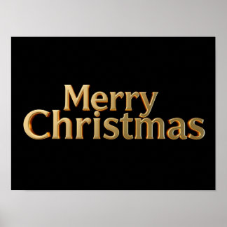 Feliz Natal Tipografia Luxuosa Poster Papel H11