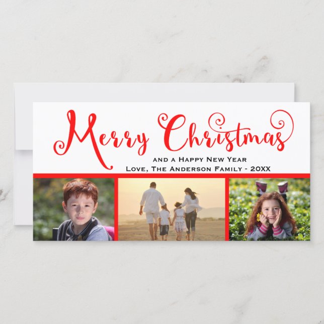 Feliz Natal - Três Fotografias - Cartão com fotos (Frente)