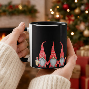 Feliz Natal Três Gnomo Vermelhos Caneca de Café Pr