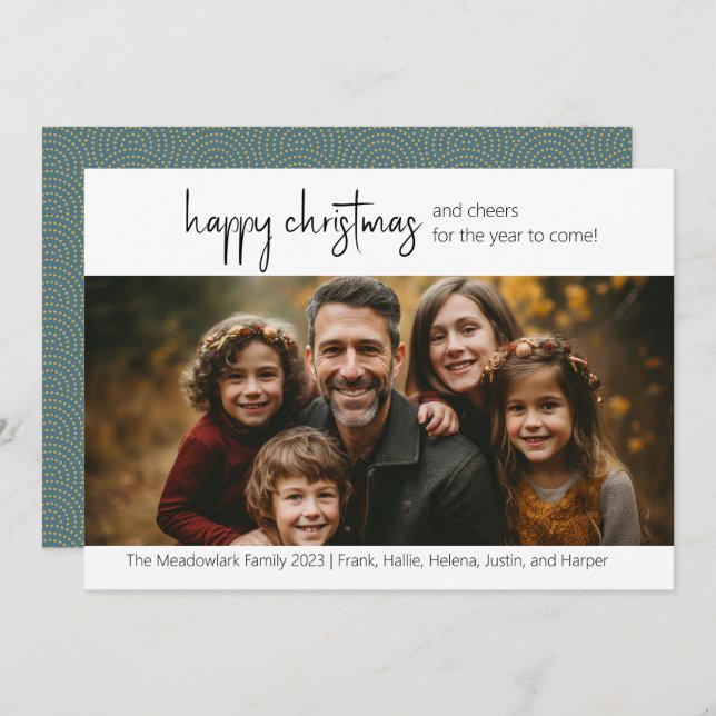 Feliz Natal Um Cartão com fotos (Frente/Verso)