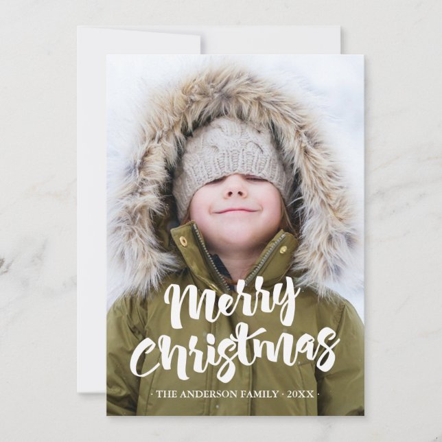 Feliz Natal Um Cartões de fotos de Férias (Frente)