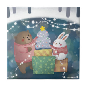 Feliz Natal: Urso e Coelhinho