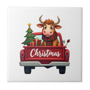 Feliz Natal Vaca das Terras Altas Árvore de Natal