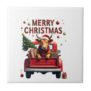 Feliz Natal Vaca das Terras Altas Escocesas Fazend