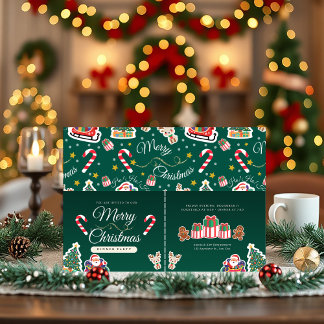 Feliz Natal Verde HO!HO!HO! Convite Personalizado