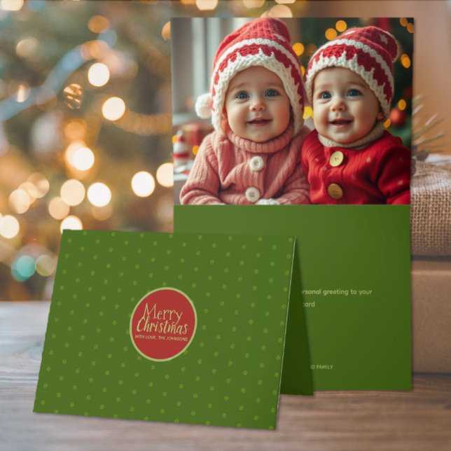 Feliz Natal Vermelho Adicionar Cartão de Feriado d (Criador carregado)