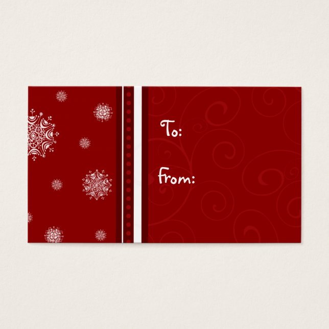 Feliz Natal Vermelho Brancos Neves Flocos de Neve  (Frente)