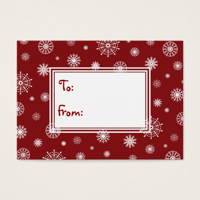 Feliz Natal Vermelho e Brancos Flocos de Neve com  (Frente)