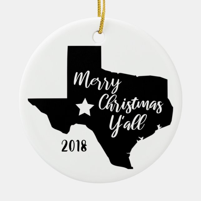 Feliz Natal você enfeites de natal de Texas (Frente)
