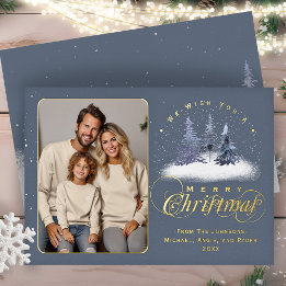 Feliz Natal Winter Snow Family Foto Dourada