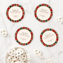 Feliz Natal - Xadrez de Tartan Personalizada