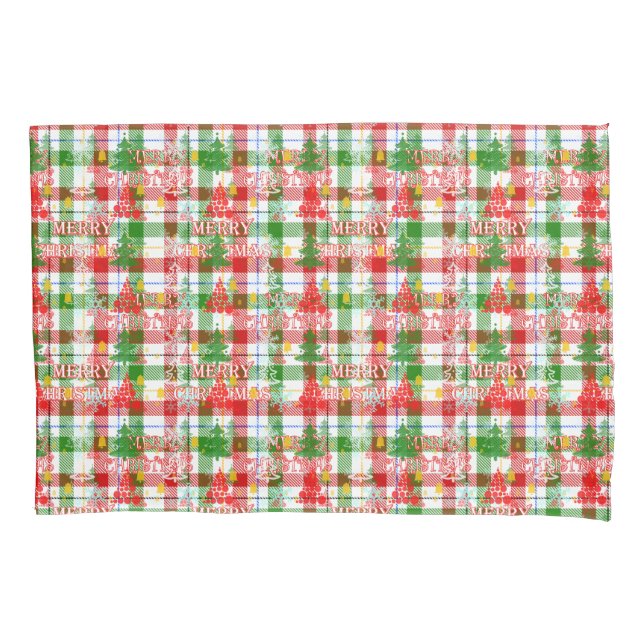 Feliz Natal Xadrez Decorativa Tartan (Frente)