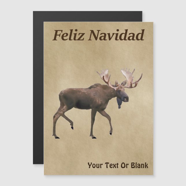 Feliz Navidad - Bull Moose Em Papel Antigo (Frente/Verso)