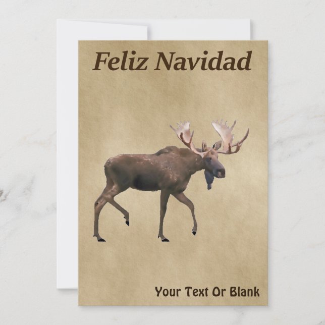 Feliz Navidad - Bull Moose Em Papel Antigo (Frente)