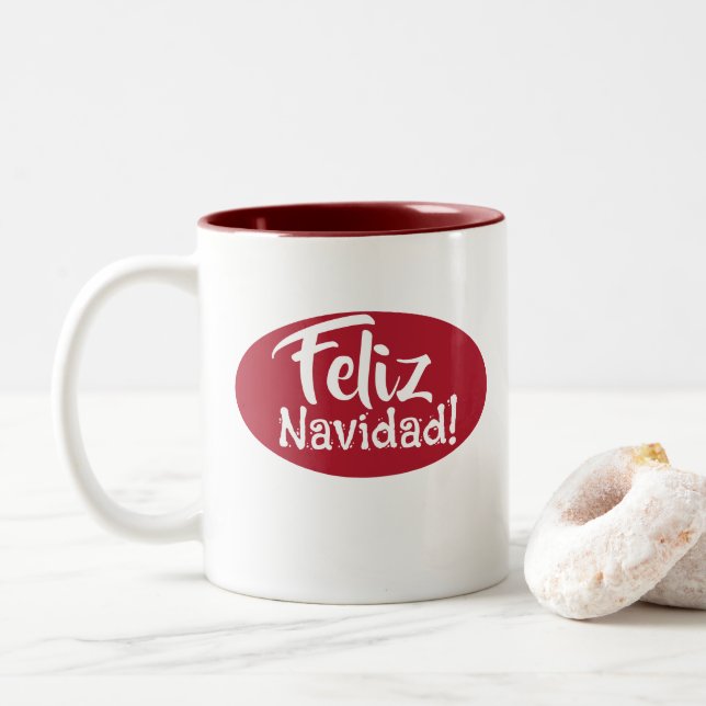 Feliz Navidad - Caneca de Natal Espanhola (Com Donut)