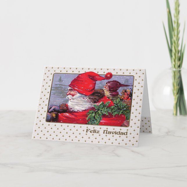 Feliz Navidad. Cartão de Natal em espanhol (Frente)
