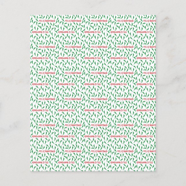 Feliz Navidad Chile Pepper Scrapbook Paper (Frente)