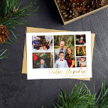 Feliz Navidad Dourada 6 Foto<br><div class="desc">Mande seus desejos de Natal em estilo com seu Cartão de Férias Dourado 6 para Feliz Navidad.</div>