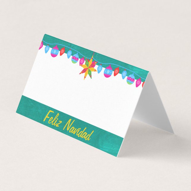 Feliz Navidad Fiesta Em Sarape Rosa E Verde (Frente)