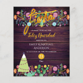 Feliz Navidad Fiesta Purple Dourado Budget Cactos 