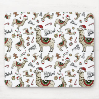 Feliz Navidad Llama Mousepad