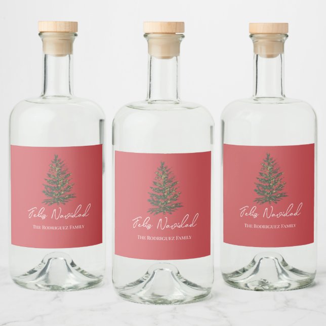 Feliz Navidad-Merry Christmas Tree and Lights  (Garrafas)