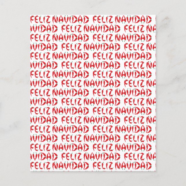 Feliz Navidad Red Chile Pepper Scrapbook Paper (Frente)