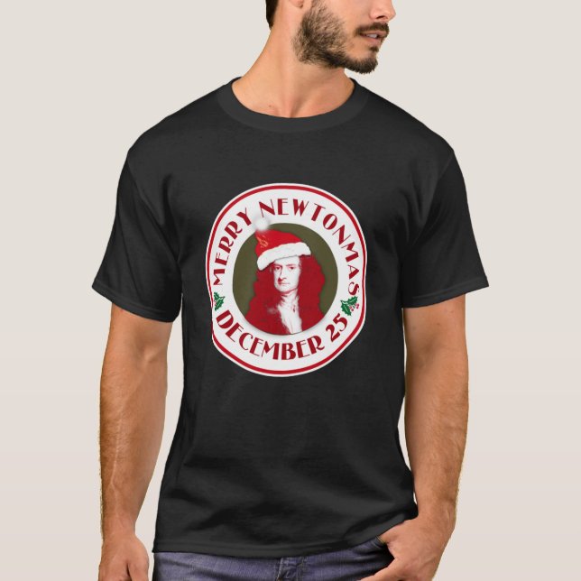FELIZ NEWTONMAS com Sir Isaac Newton - Camiseta (Frente)
