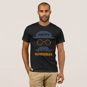 Feliz Novembro - Camiseta Retro Mustache
