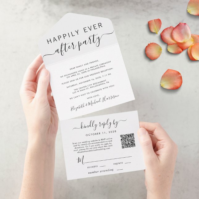 Feliz nunca após a Recepção de casamento de código (Our user-friendly template will generate your QR code automatically from your website address)