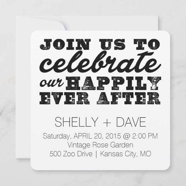 Feliz Nunca Após Convite De Casamento (Frente)