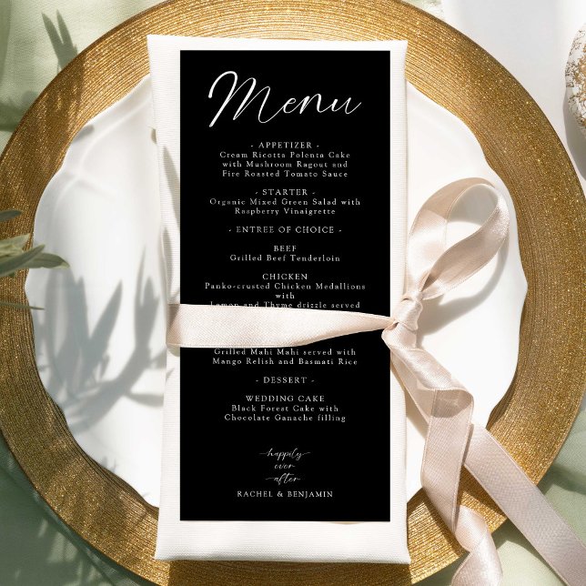 Feliz Nunca Após O Menu Casamento Mínimo Elegante (Criador carregado)