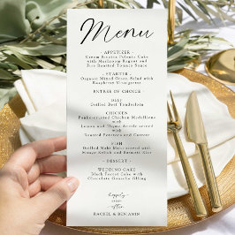 Feliz Nunca Após O Menu Casamento Mínimo Elegante