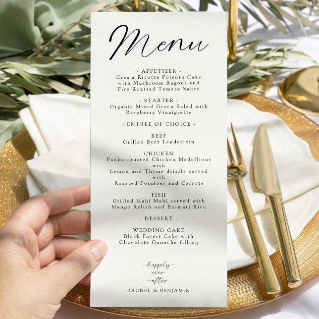 Feliz Nunca Após O Menu Casamento Mínimo Elegante (Criador carregado)