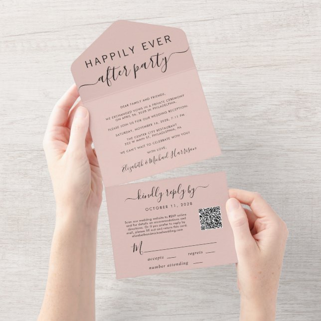 Feliz Nunca Após Recepção de casamento de Blush de (Aba destacável)