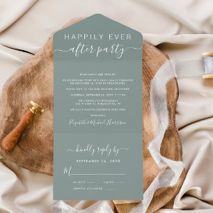 Feliz Nunca Depois Da Recepção de casamento Verde